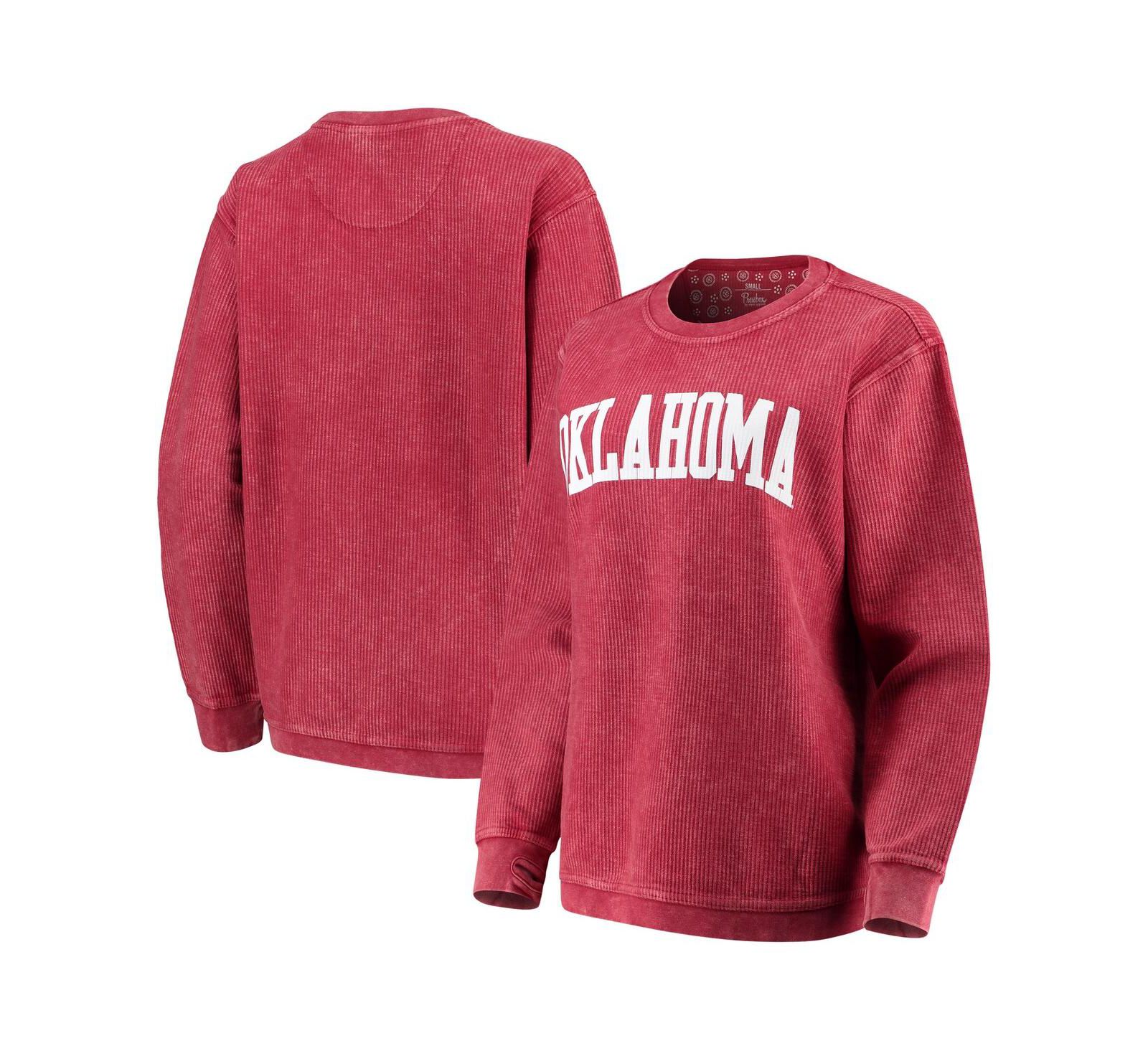 Женское свитшот Pressbox Crimson Oklahoma Sooners Vintage-Like Wash