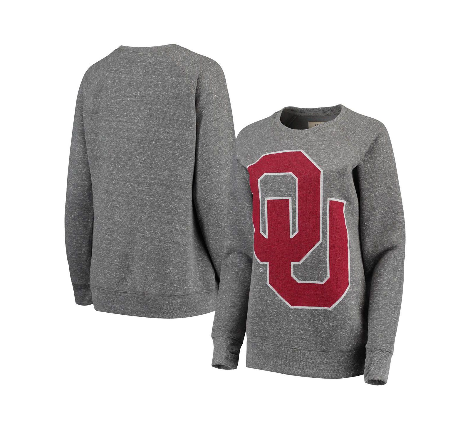 Женский флисовый свитшот Pressbox Heathered Gray Oklahoma Sooners Big Team Logo Knobi