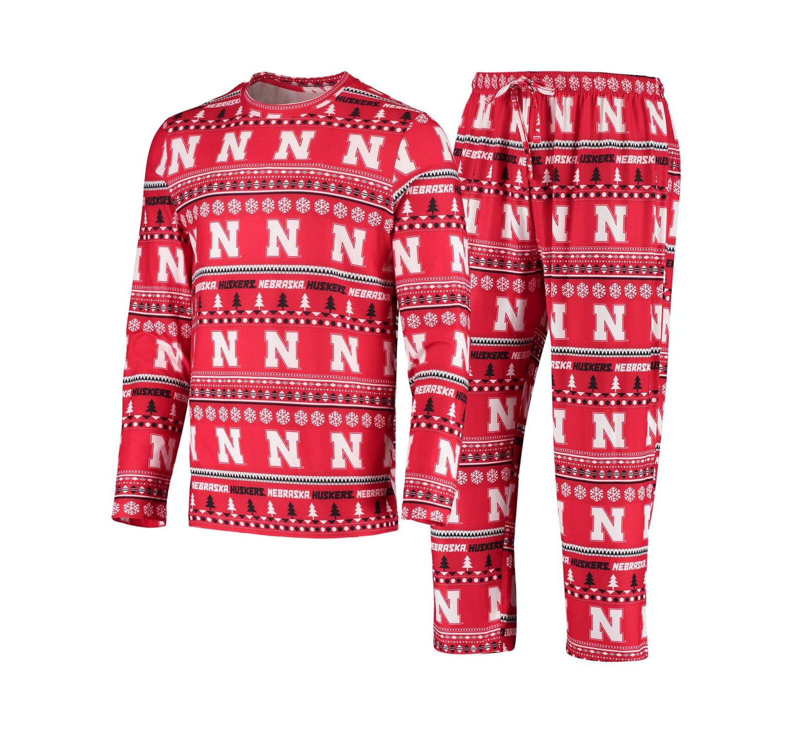 Мужской комплект Concepts Sport Scarlet Nebraska Huskers Ugly Sweater Knit Long Sleeve Top and Pant Set