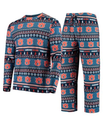 Men's Concepts Sport Navy Auburn Tigers Ugly Sweater Knit Long Sleeve Top and Pant Set