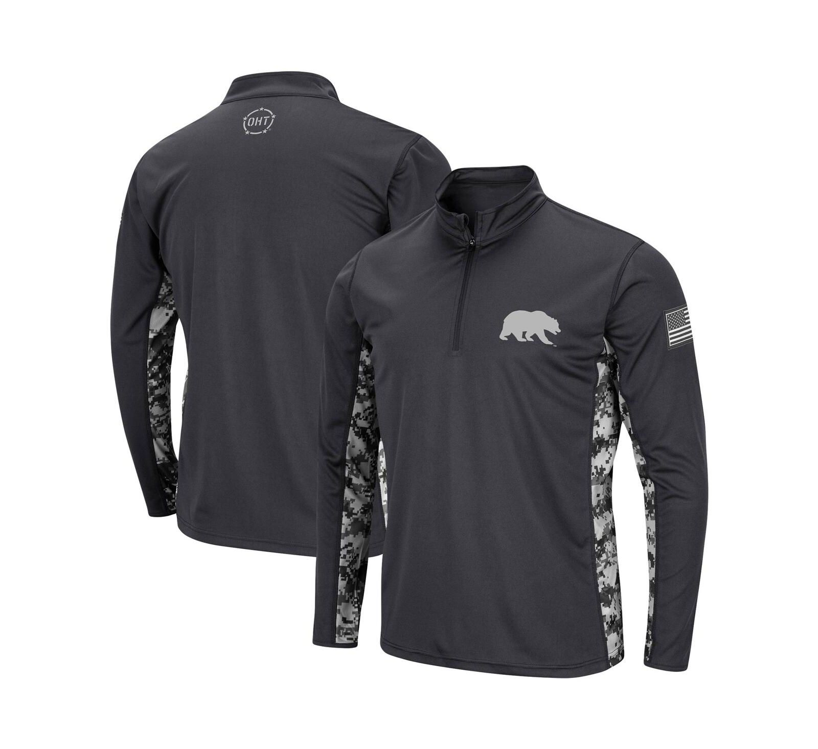 Куртка Colosseum Men's Charcoal Cal Bears OHT Military-Inspired Appreciation Digi Camo Quarter-Zip
