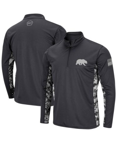 Куртка Colosseum Men's Charcoal Cal Bears OHT Military-Inspired Appreciation Digi Camo Quarter-Zip