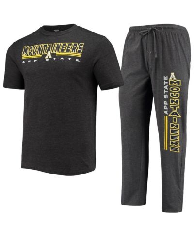 Мужской комплект для сна Concepts Sport: футболка и брюки Appalachian State Mountaineers, цвет Heathered Charcoal и Black