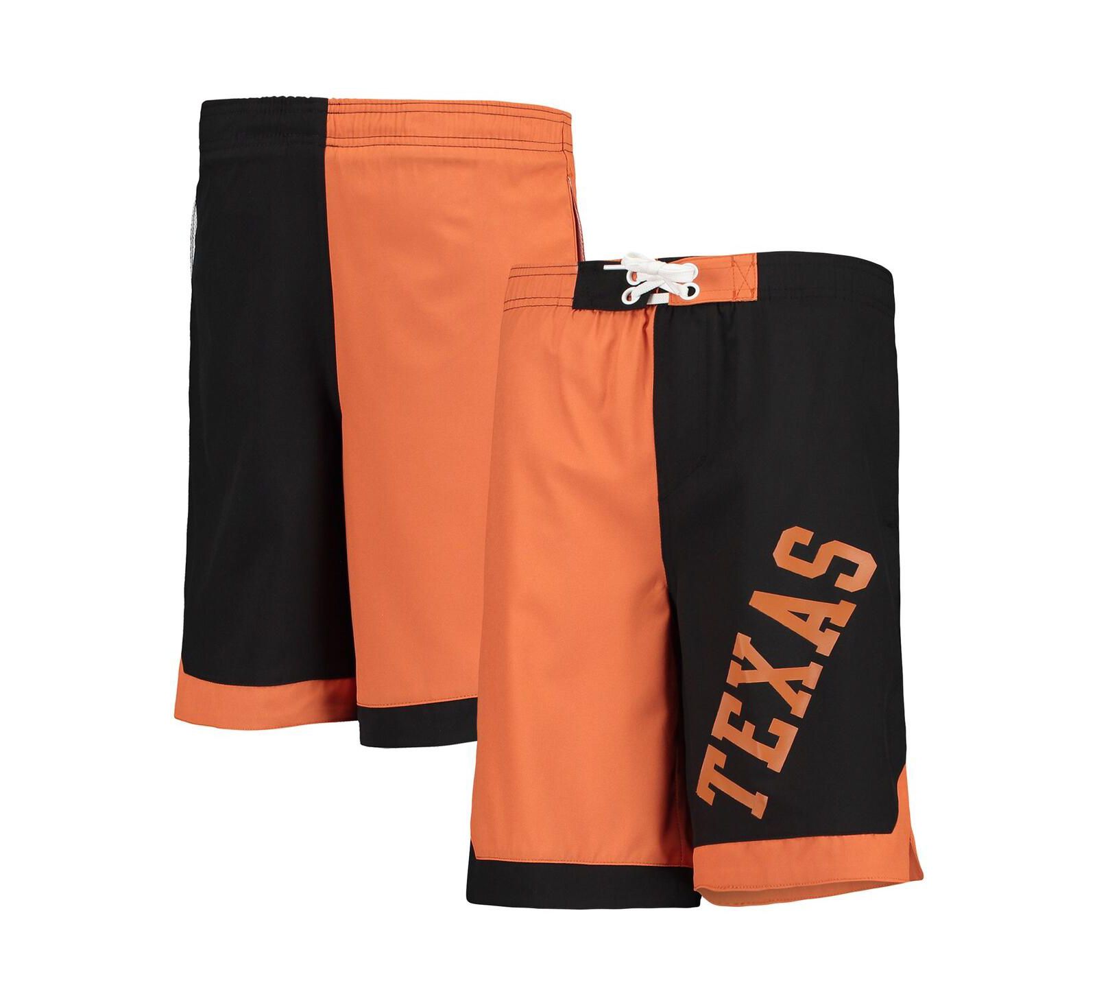 Big Boys Texas Orange and Black Texas Longhorns Conch Bay Swim Shorts