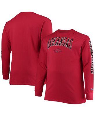 Мужская футболка Champion Cardinal Arkansas Razorbacks Big and Tall 2-Hit Long Sleeve