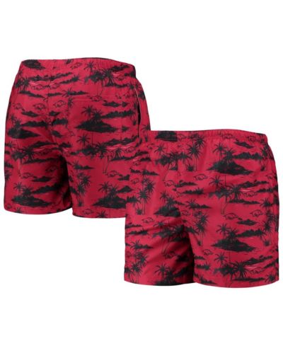 Men's FOCO Cardinal Arkansas Razorbacks Island Palm Swim Trunks