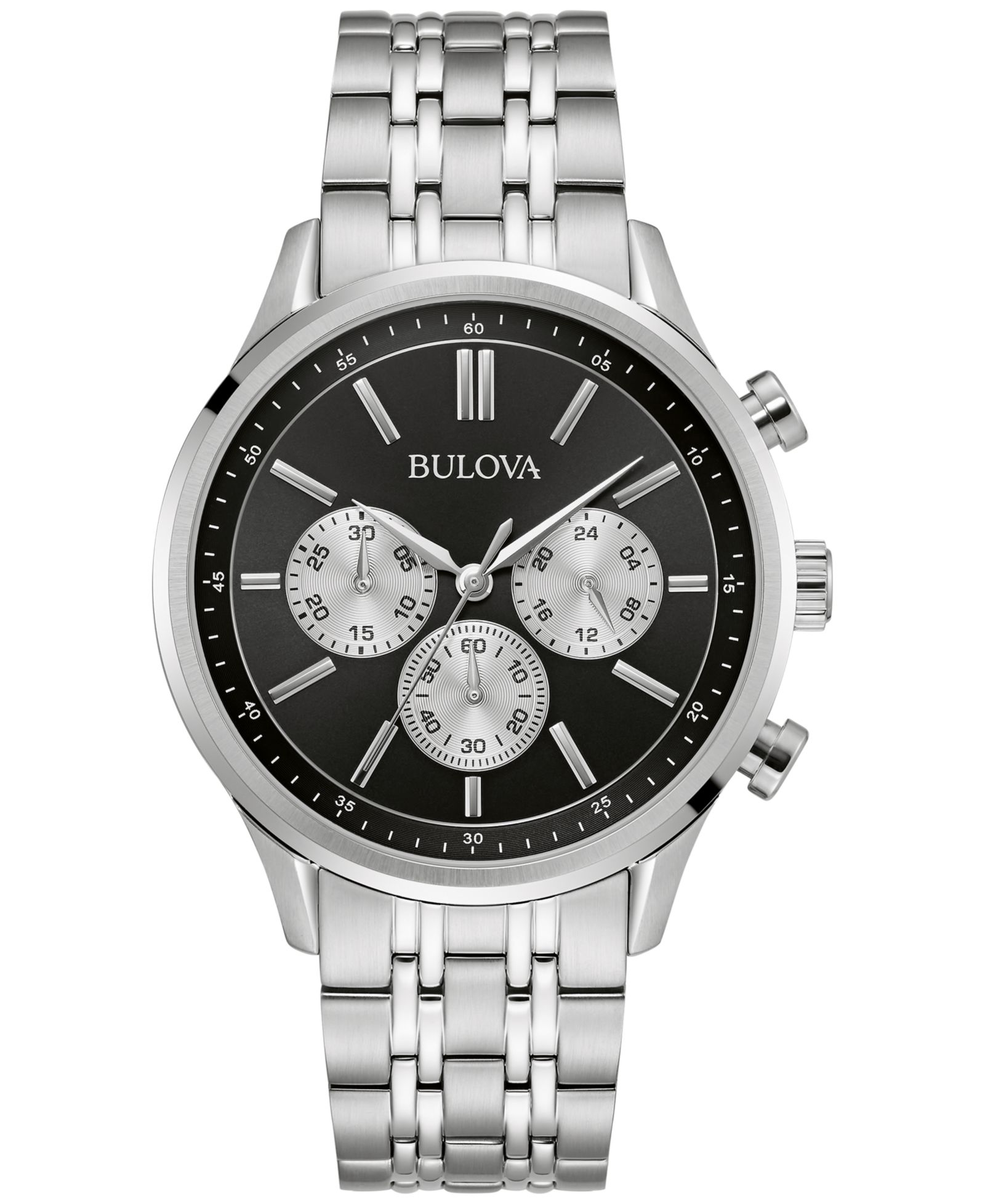 Bulova Men's Chronograph Classic Stainless Steel Bracelet Watch 42mm