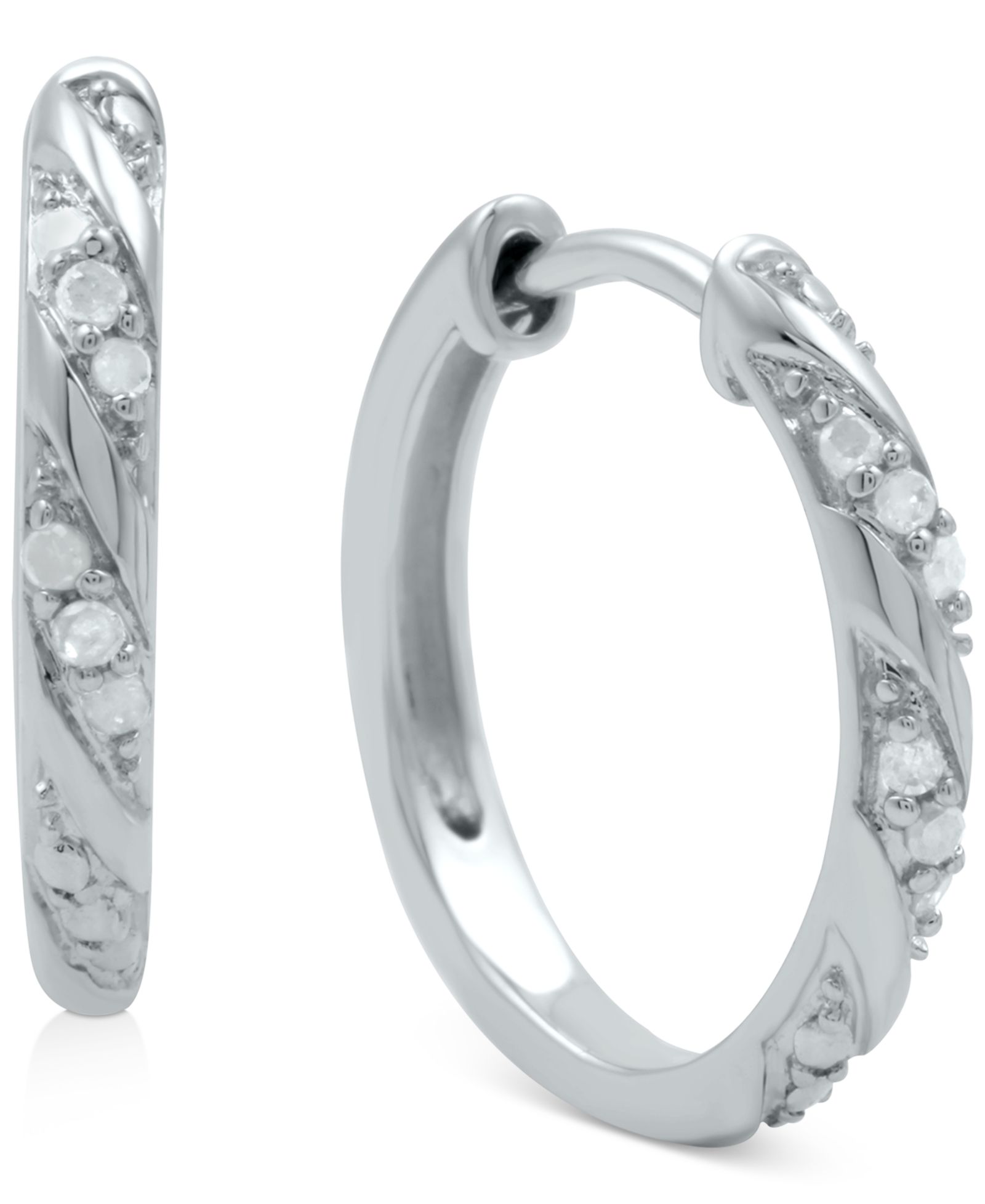 Серьги-кольца с бриллиантами Diamond Small в стерлинговом серебре