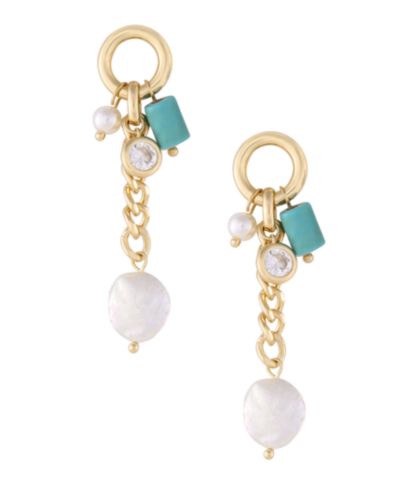 ETTIKA Серьги с имитацией жемчуга и бирюзой Dangle Earrings