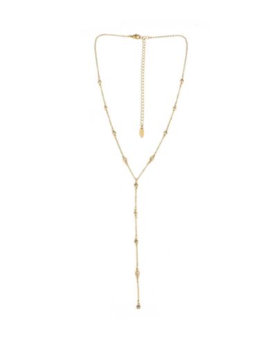 ETTIKA изящное лариат-ожерелье с кристаллами, позолоченное 18K