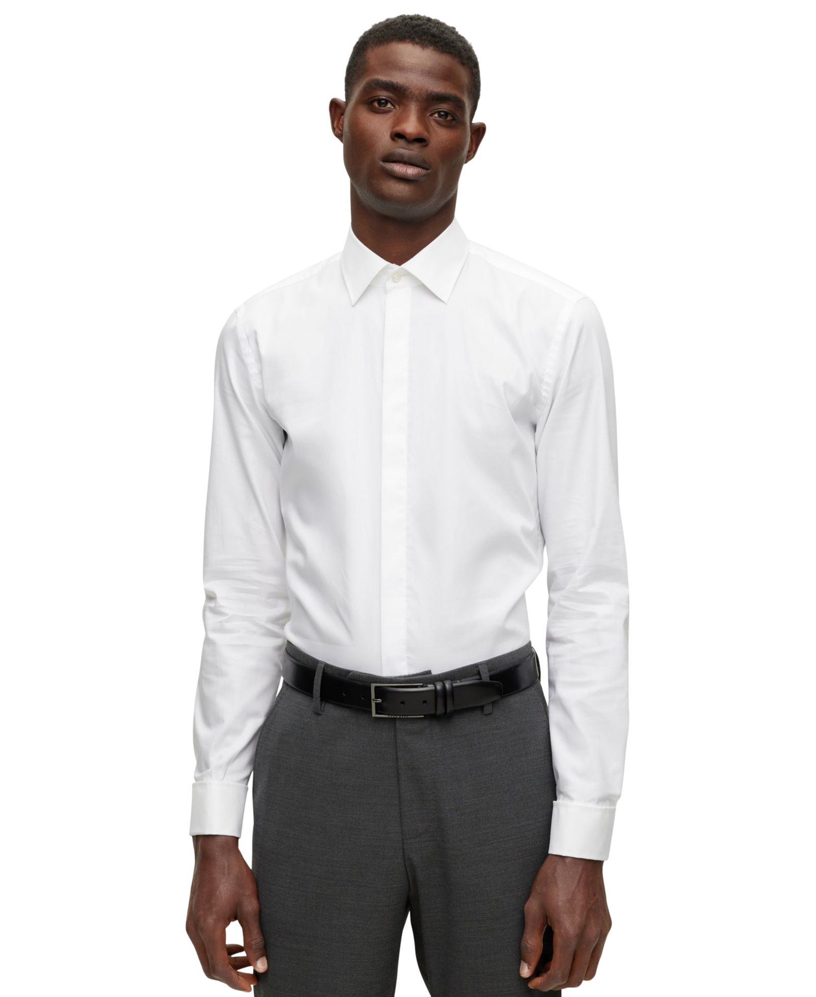 BOSS by Hugo Boss Мужская рубашка Slim-Fit из эластичного хлопка Easy-Iron