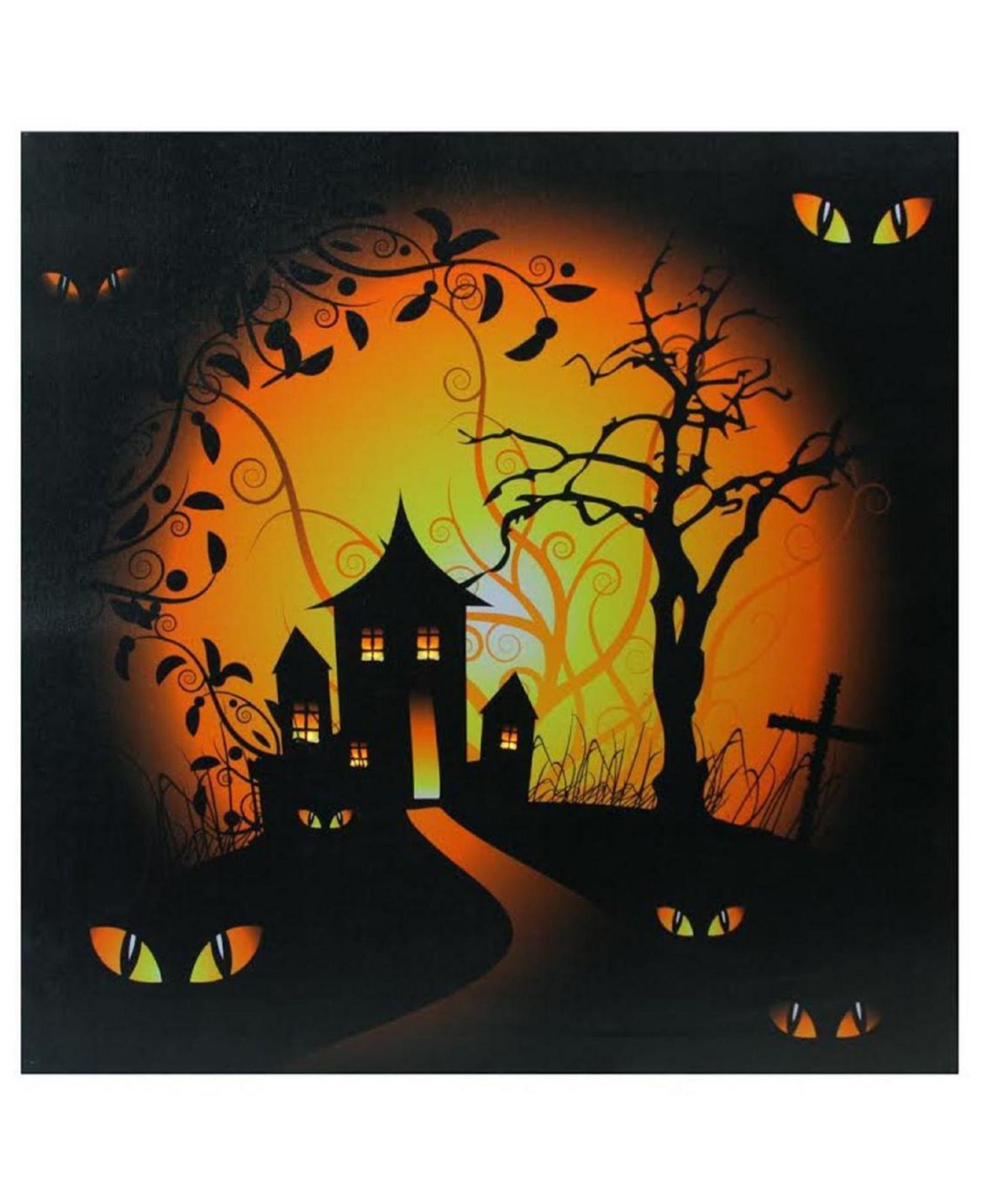 Настенное панно Halloween Spooky House с LED-подсветкой