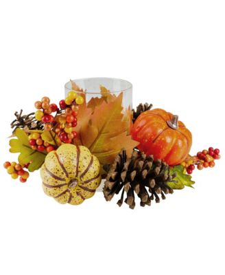 Подсвечник для чая Northlight Pumpkin Berry and Pine Cone Fall Harvest, 10"