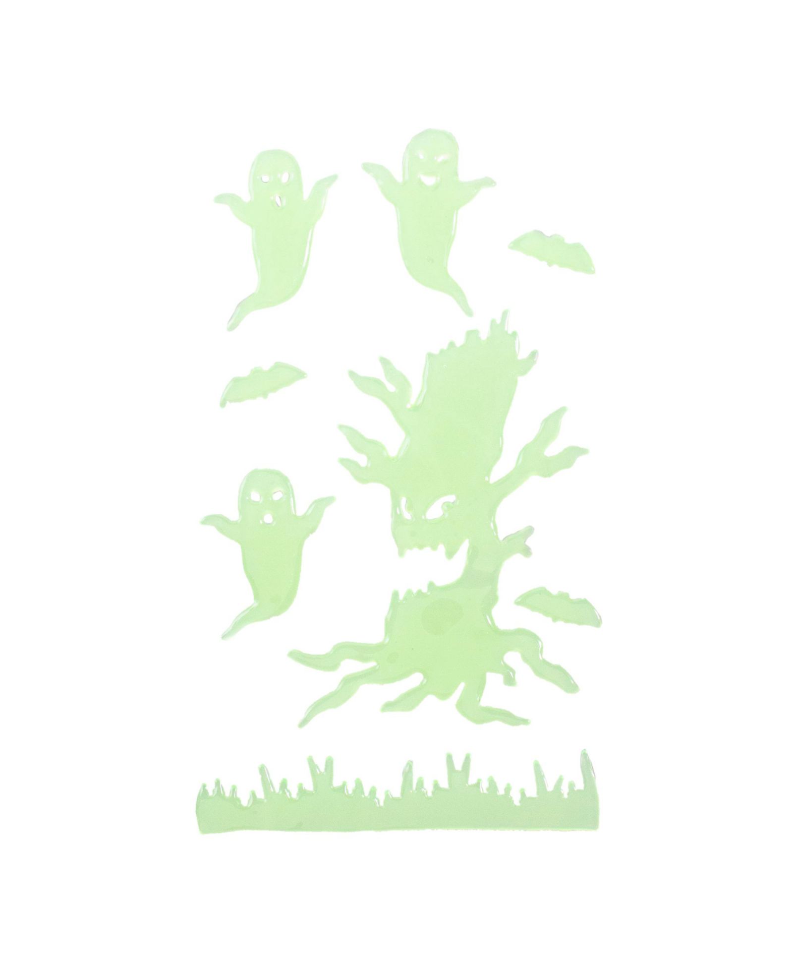 Glow in the Dark наклейки на окна Halloween Evil Tree and Ghosts
