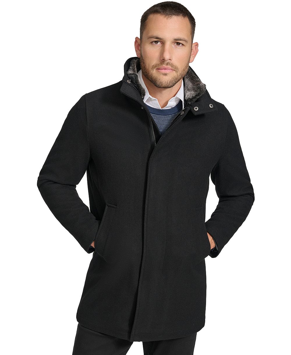 Calvin Klein Мужское пальто Urban Walker с отстегивающимся мехом кролика на воротнике