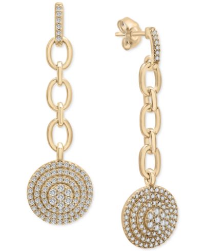 Серьги Wrapped in Love™ Diamond Circle Cluster Chain Drop 14k Gold