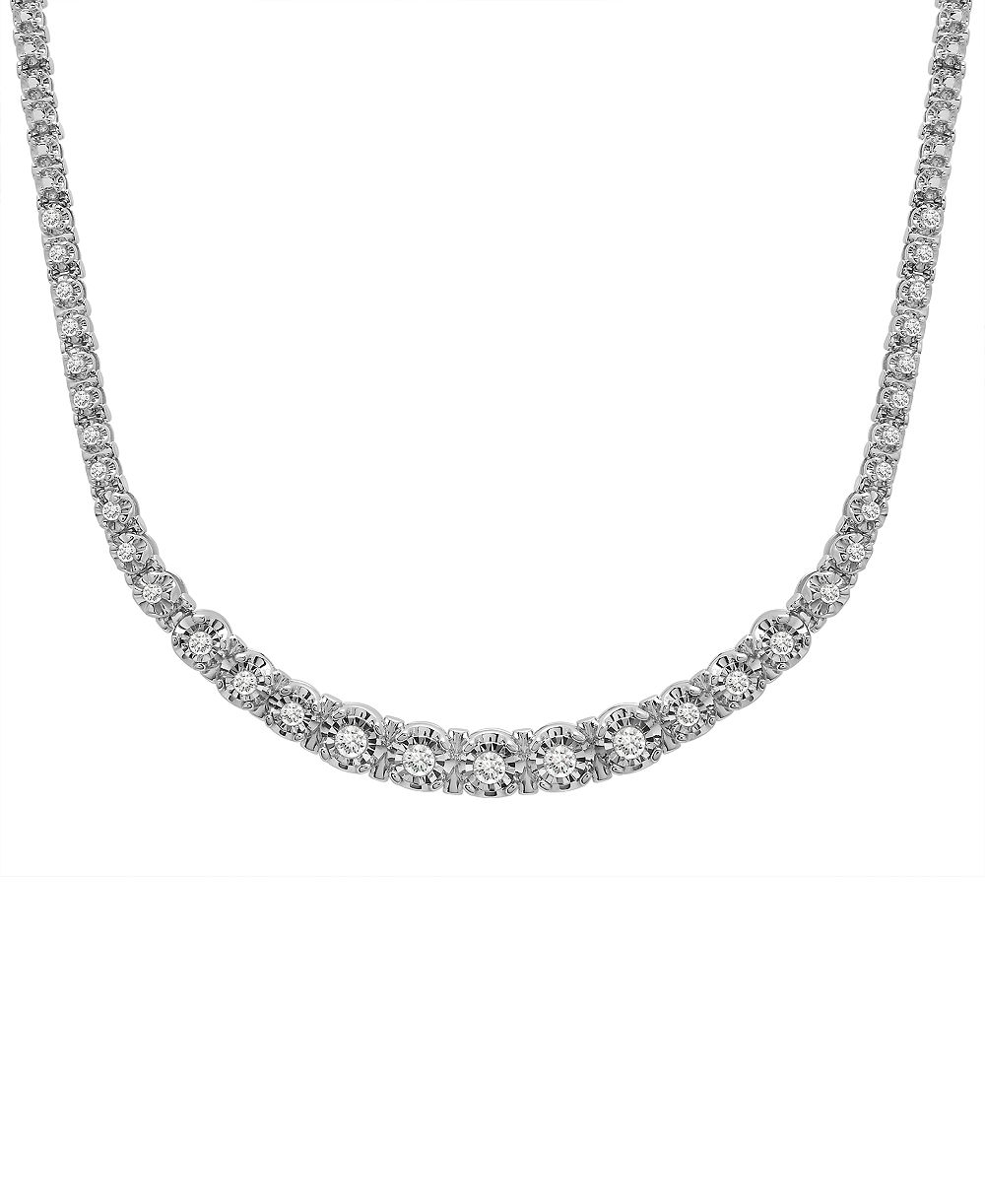 Ожерелье-колье Wrapped in Love™ с градиентными бриллиантами 17" (1 ct. t.w.) из стерлингового серебра