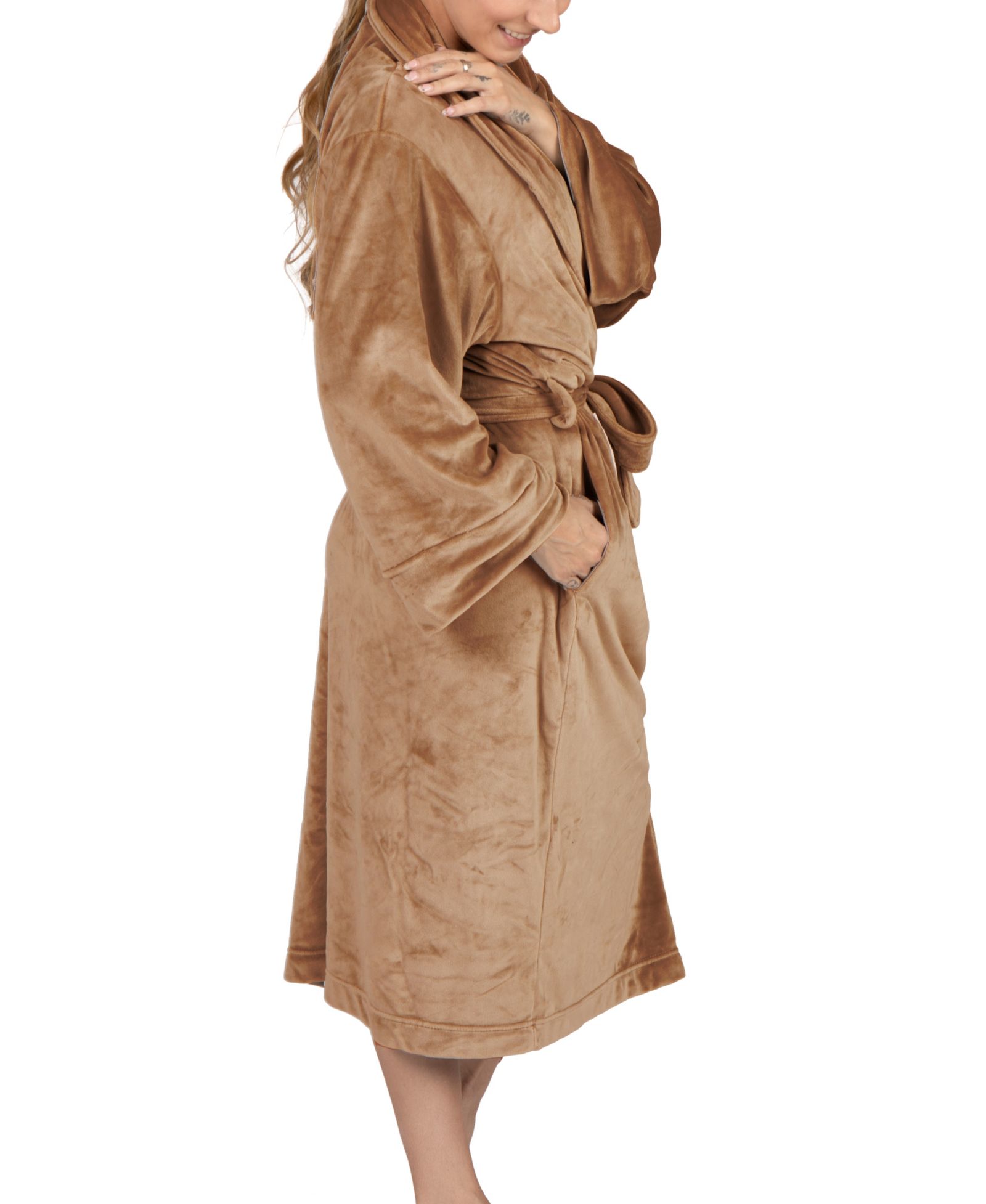 Pure Fiber Women's Plush Velour Ankle Robe