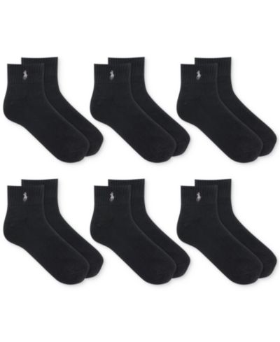 Polo Ralph Lauren Men's 6-Pack Performance Sport Quarter Socks