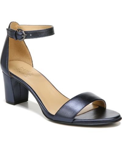 French Navy Metallic Leather