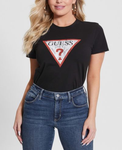 Футболка GUESS из органического хлопка с логотипом, классическая посадка