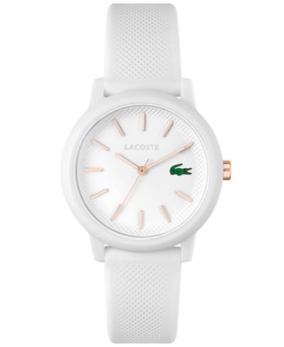 Lacoste Женские часы L.12.12 с силиконовым ремешком White, 36mm
