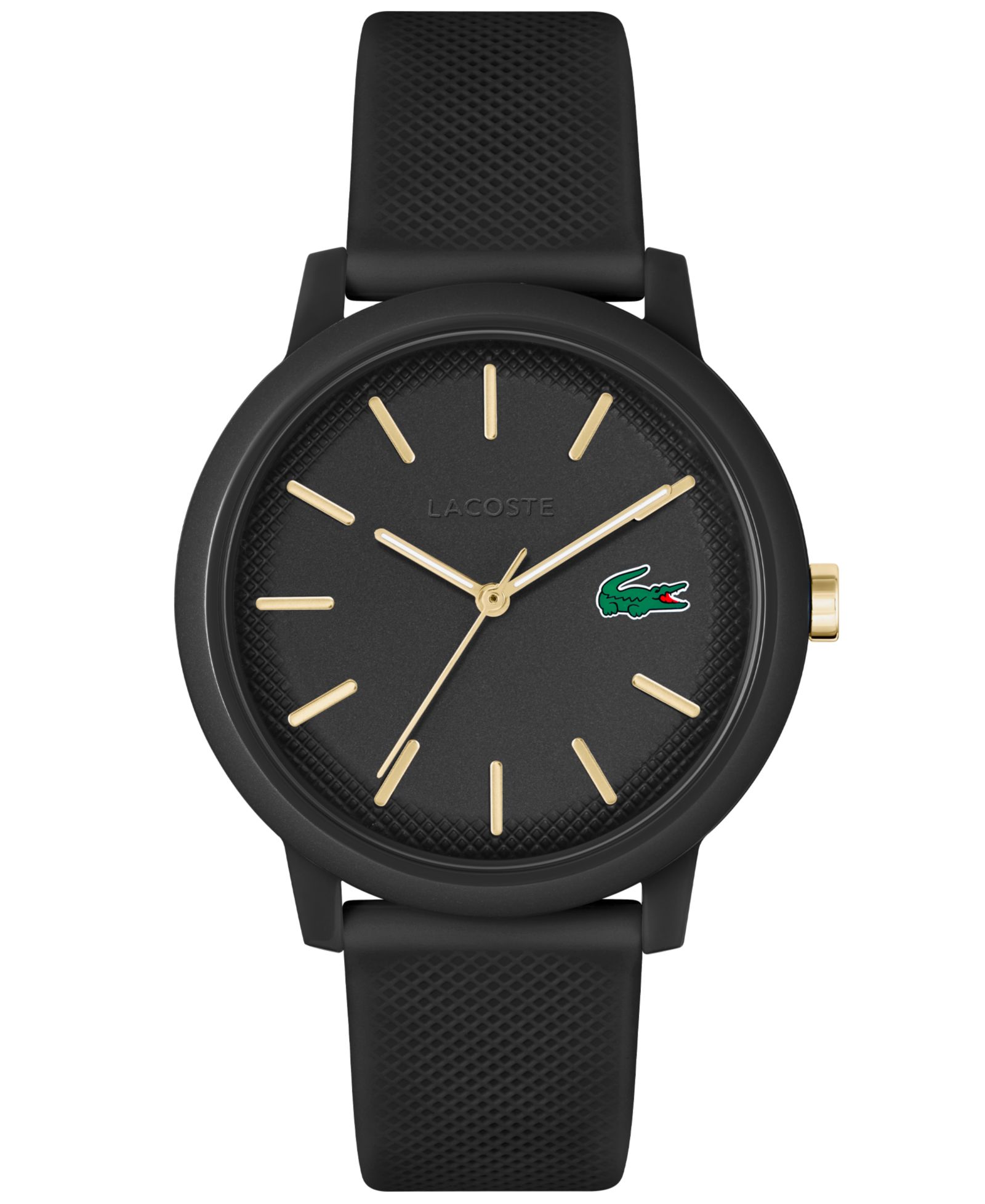 Lacoste Мужские L.12.12 Black Silicone Strap Watch 42mm
