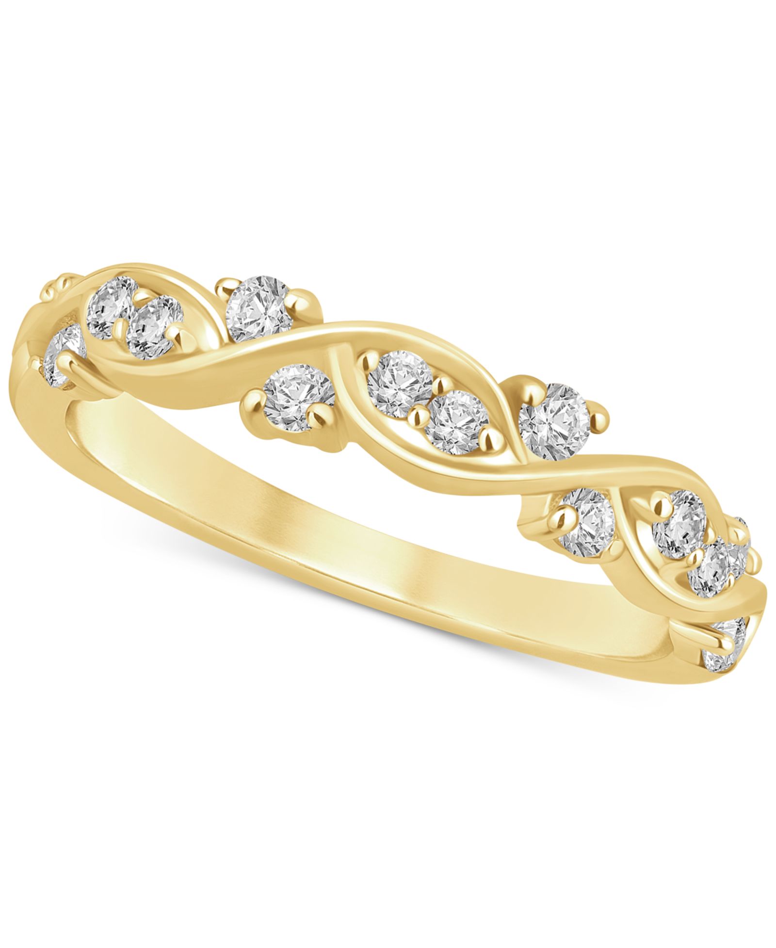 Кольцо с бриллиантовым узором в 14k White, Yellow или Rose Gold