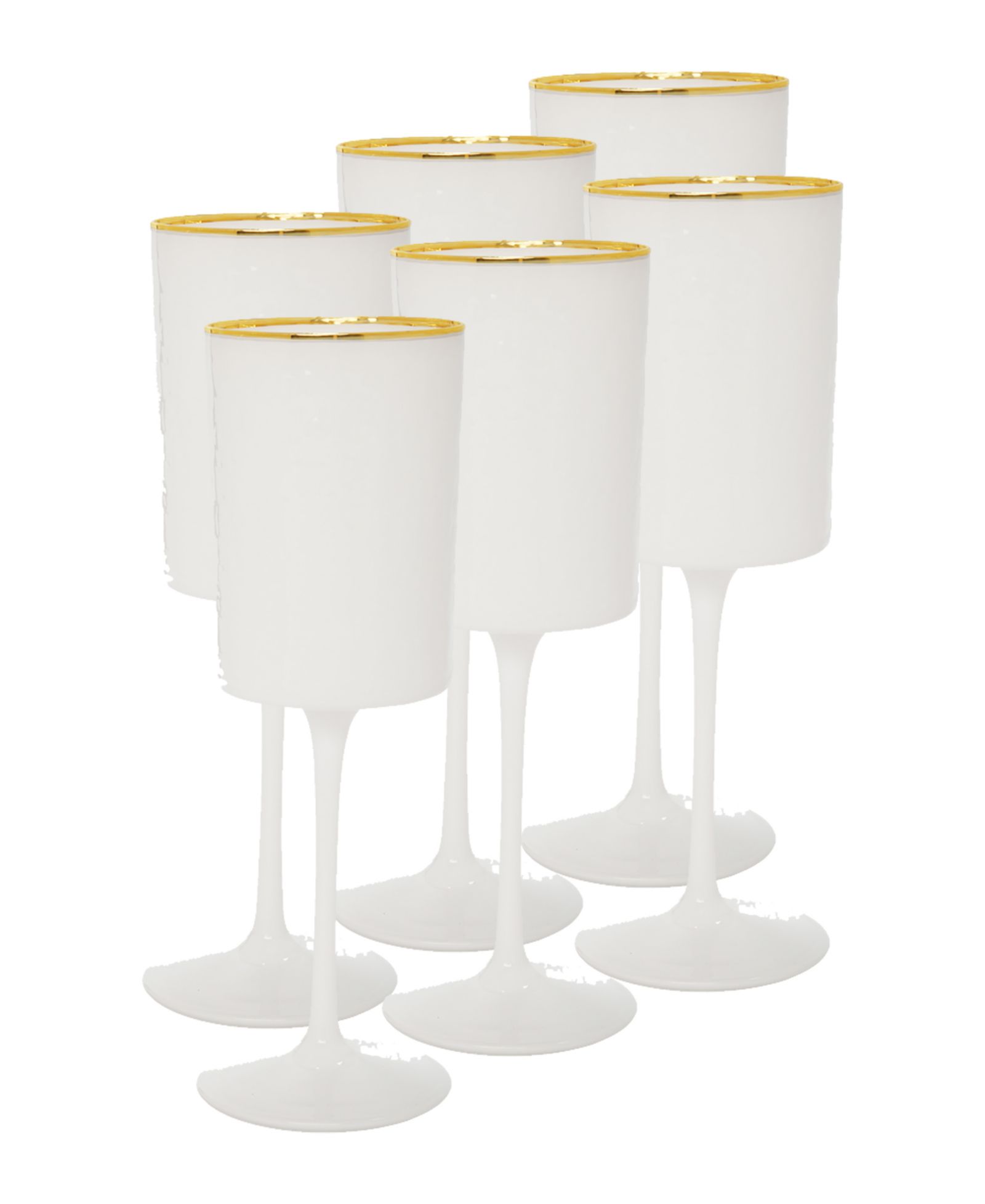 Classic Touch Square Shaped Water Glasses with Rim 6 Piece Set, Service for 6