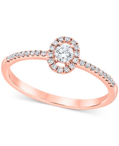 Помолвочное кольцо с бриллиантовым ореолом (1/4 ct. t.w.) из белого, желтого или розового золота 14k