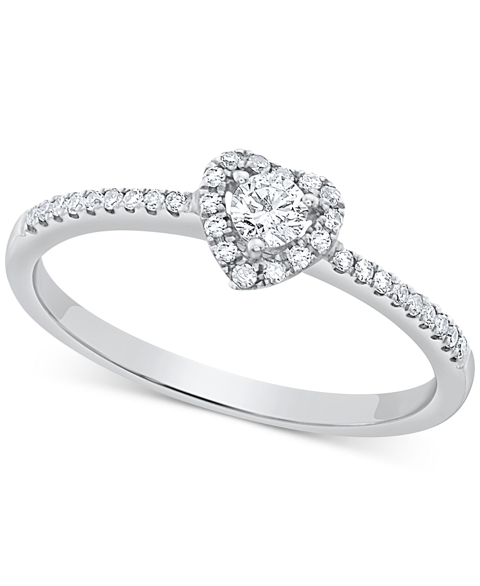 Помолвочное кольцо с бриллиантами и Halo из бриллиантов (1/4 ct. t.w.) в 14k белом, желтом или розовом золоте