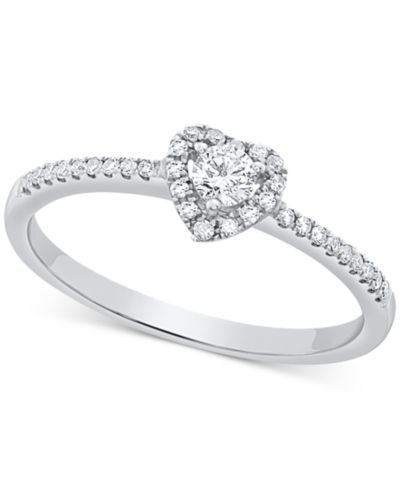 Помолвочное кольцо с бриллиантами и Halo из бриллиантов (1/4 ct. t.w.) в 14k белом, желтом или розовом золоте