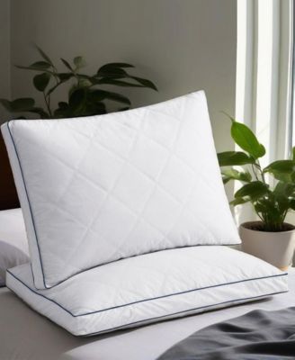 UNIKOME Diamond Quilted Feather and Down Gusseted 2-Pack Pillows, Standard