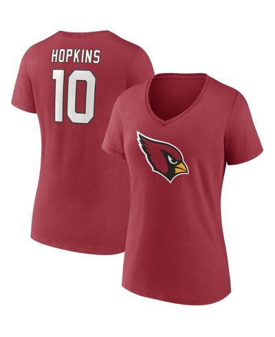 Женский Fanatics DeAndre Hopkins Cardinal Arizona Cardinals Player Icon Name and Number V-Neck T-shirt
