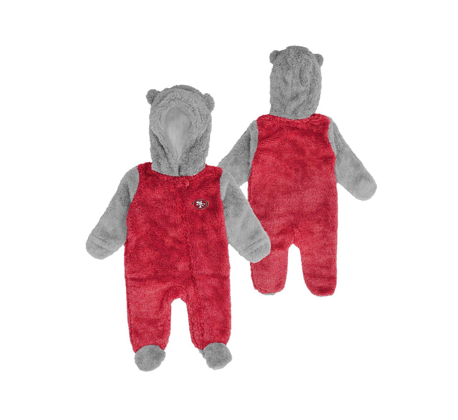 Newborn and Infant Boys and Girls Cardinal Arizona Cardinals Game Nap Teddy Fleece Bunting Full-Zip Sleeper