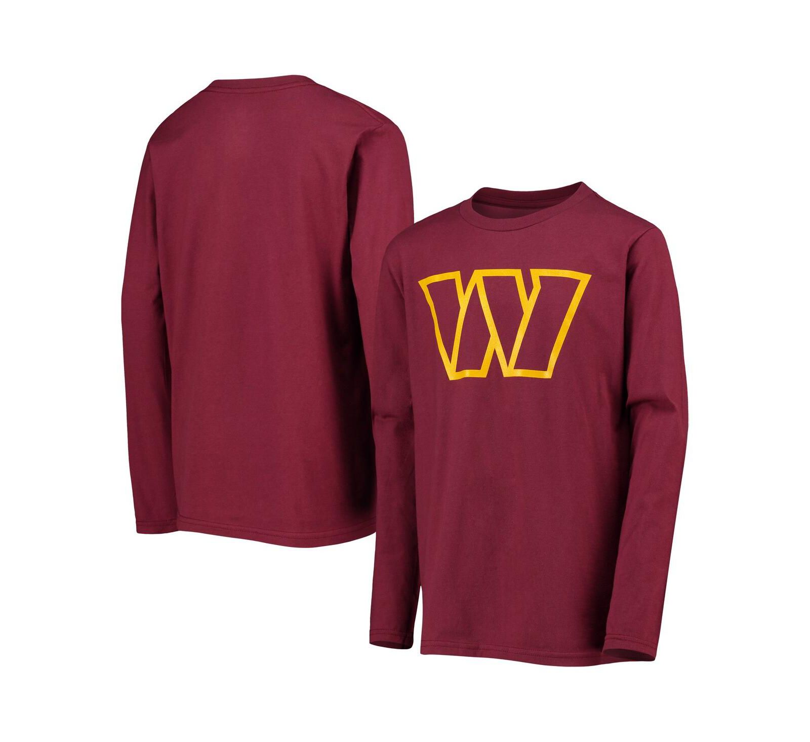 Детская футболка Outerstuff Burgundy Washington Commanders Primary Team Logo Long Sleeve