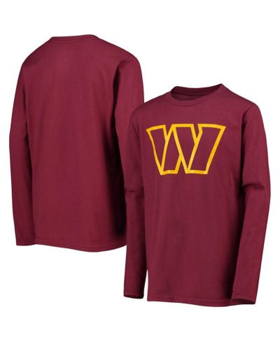 Детская футболка Outerstuff Burgundy Washington Commanders Primary Team Logo Long Sleeve
