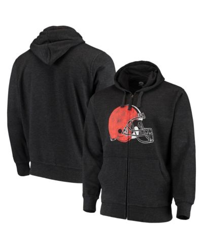Men's G-III Sports by Carl Banks Charcoal Cleveland Browns Primary Logo Full-Zip Hoodie
