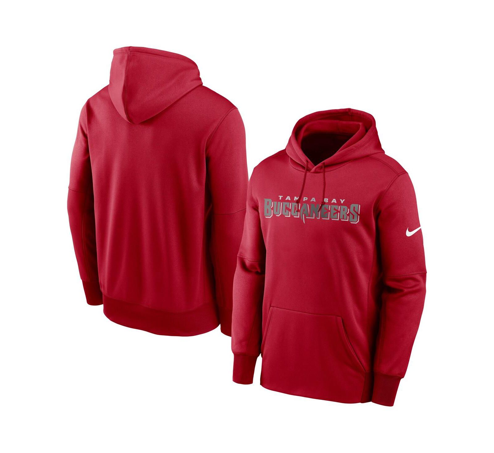 Men's Nike Red Tampa Bay Buccaneers Fan Gear Wordmark Performance Pullover Hoodie