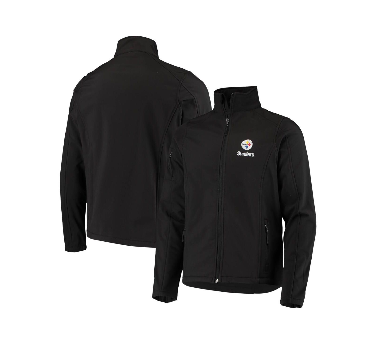 Men's Dunbrooke Black Pittsburgh Steelers Sonoma Softshell Full-Zip Jacket