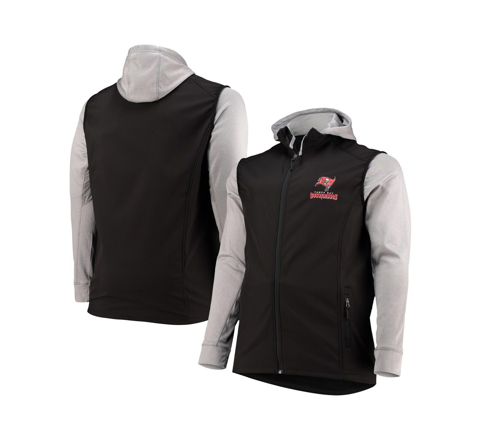 Men's Dunbrooke Black and Gray Tampa Bay Buccaneers Big and Tall Alpha Full-Zip Hoodie Jacket