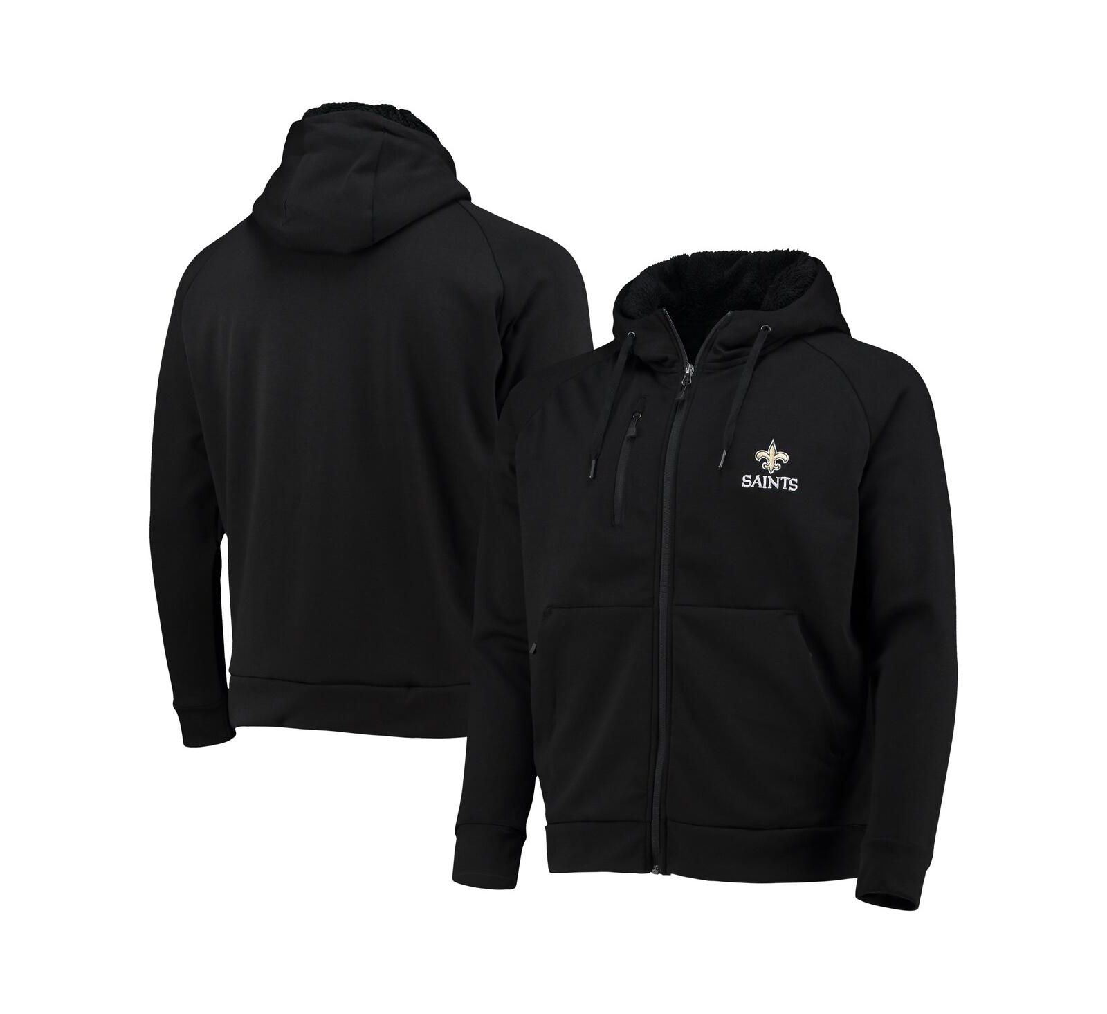 Dunbrooke Мужской худи-толстовка New Orleans Saints Shag Tri-Blend Full-Zip Raglan, черный