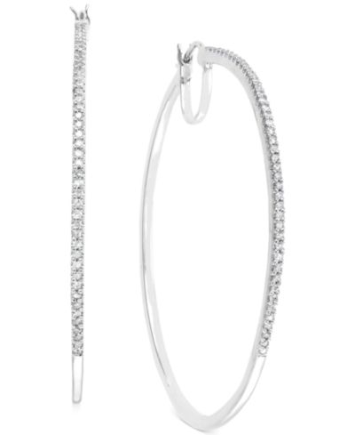Серьги-кольца с бриллиантами 14k Gold over Sterling Silver (1/2 ct. t.w.)