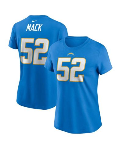 Женская футболка Nike Khalil Mack Powder Blue Los Angeles Chargers Player Name & Number