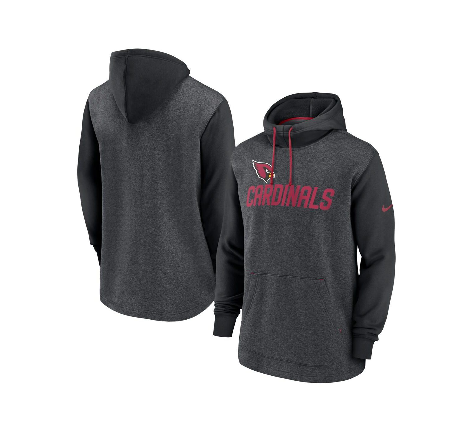 Мужское худи Nike Heathered Charcoal, Black Arizona Cardinals Surrey Legacy Pullover