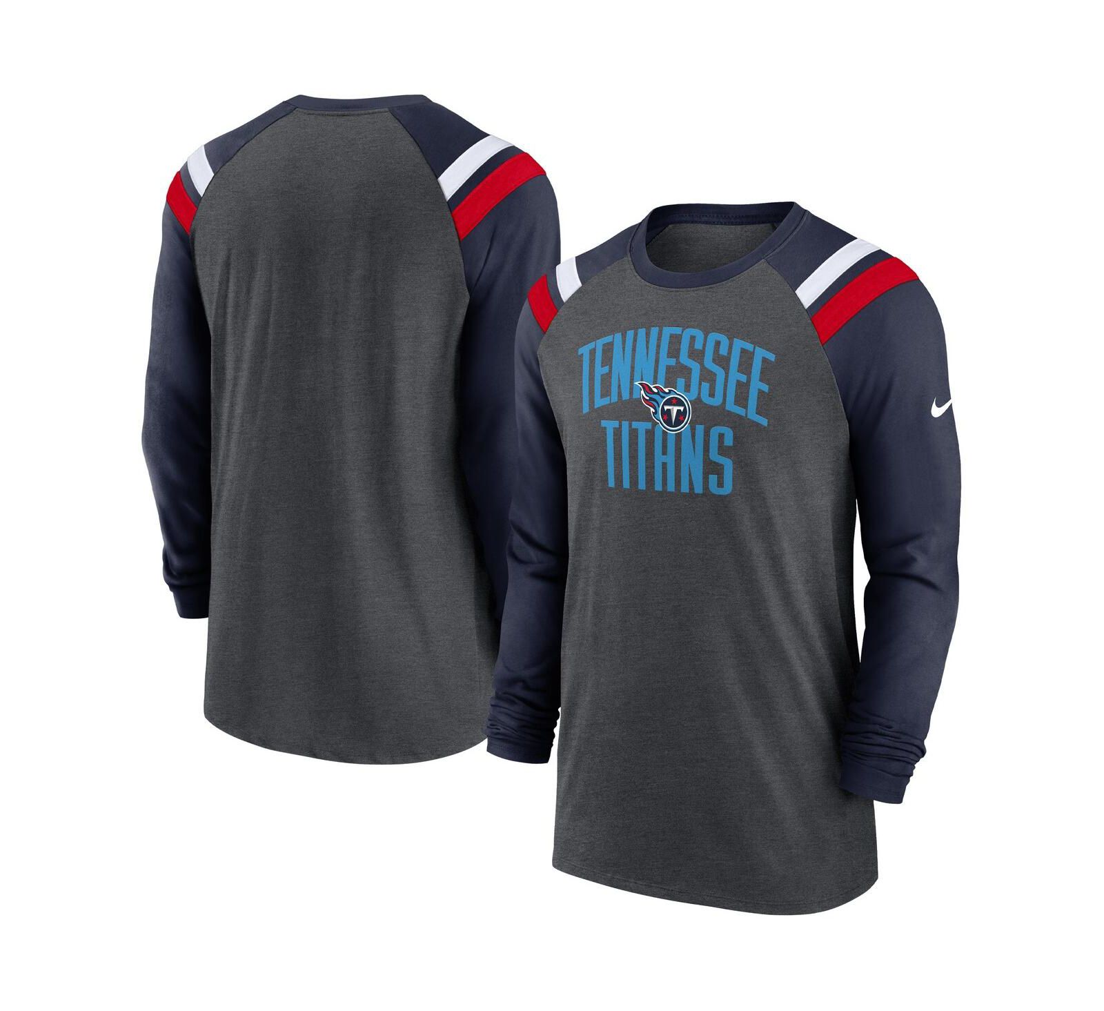 Мужская спортивная футболка Nike Tennessee Titans Raglan Long Sleeve