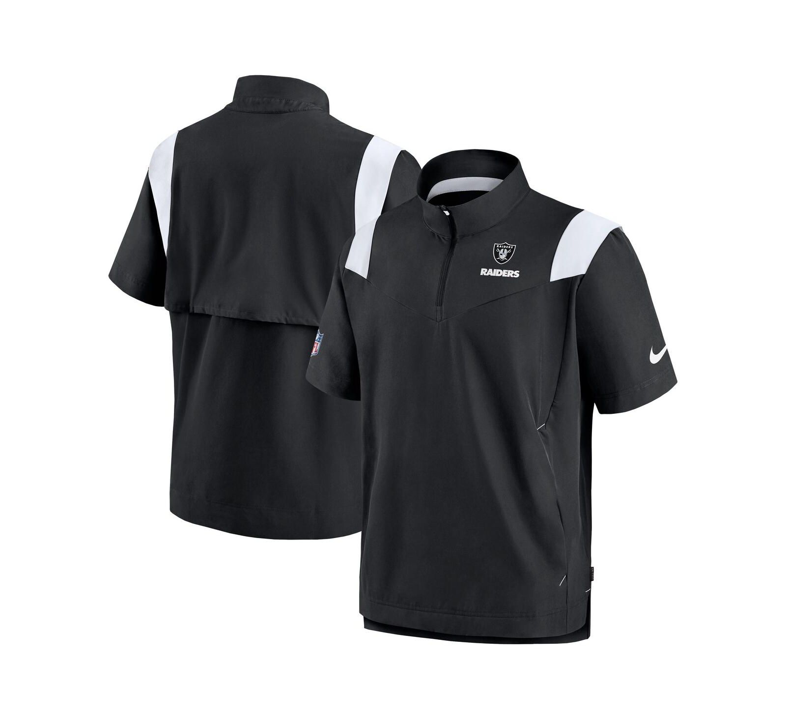 Men's Nike Black Las Vegas Raiders Coach Chevron Lockup Quarter-Zip Top