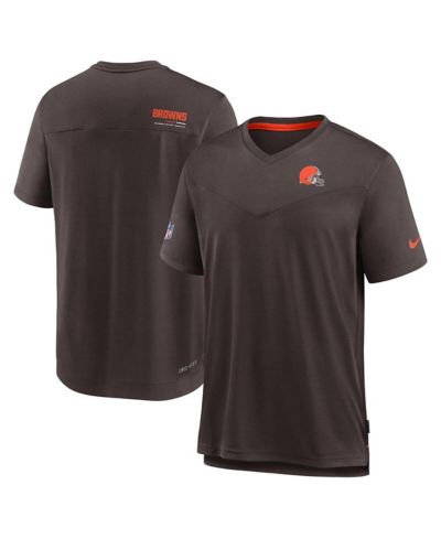 Мужская футболка Nike Cleveland Browns 2022 Sideline Coach Chevron Lock Up Performance V-Neck, коричневая