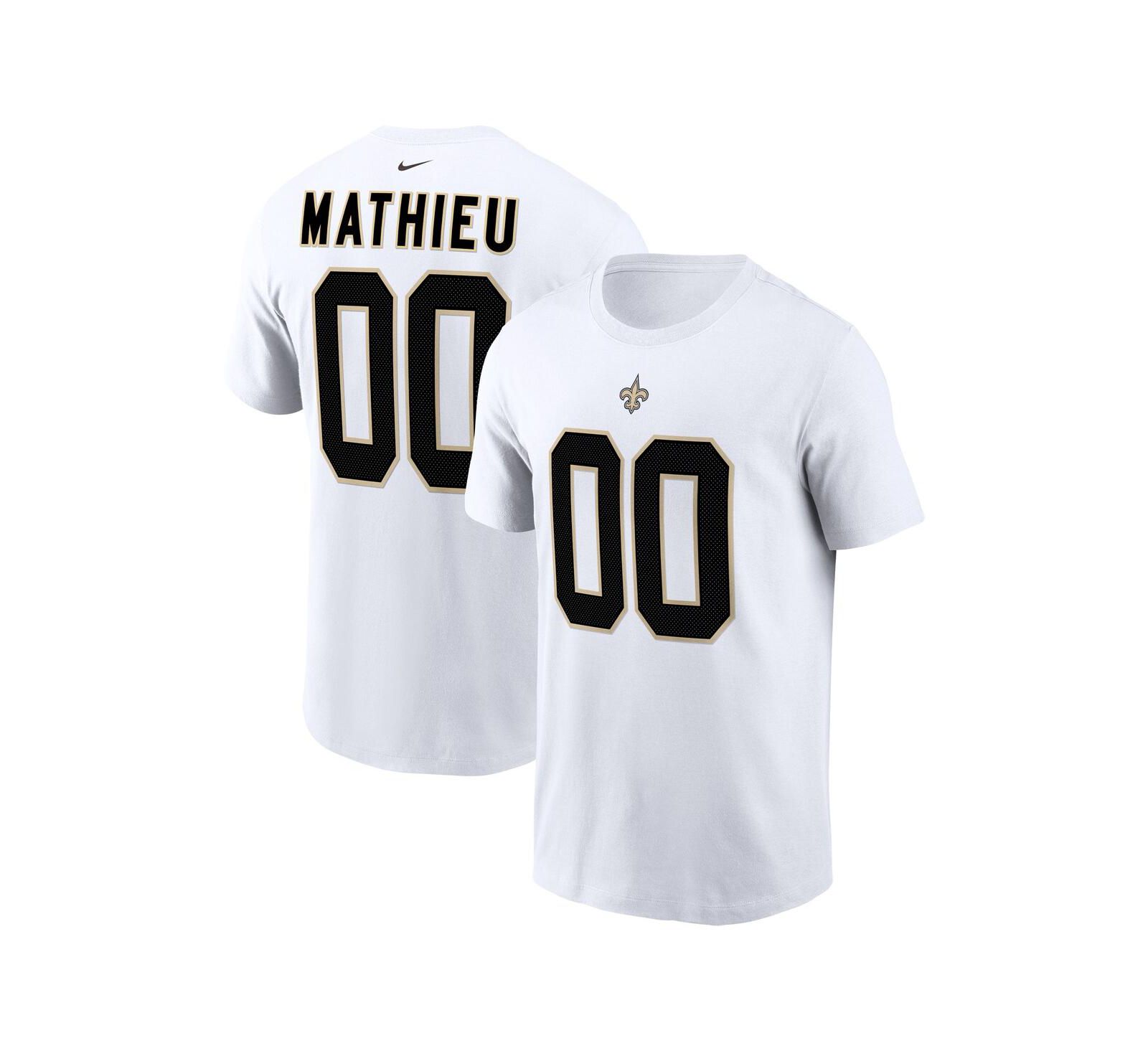 Nike мужская футболка Tyrann Mathieu White New Orleans Saints Player Name & Number