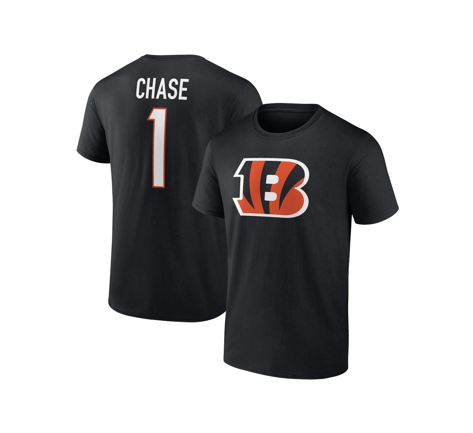 Мужская футболка Fanatics Ja'Marr Chase Black Cincinnati Bengals Player Icon Name and Number